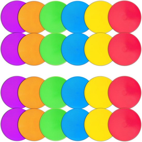 Set van 24 Antislip Vloermarkeringen 23 cm - Oefencones voor Sport, Behendigheid & Gym van Merkloos