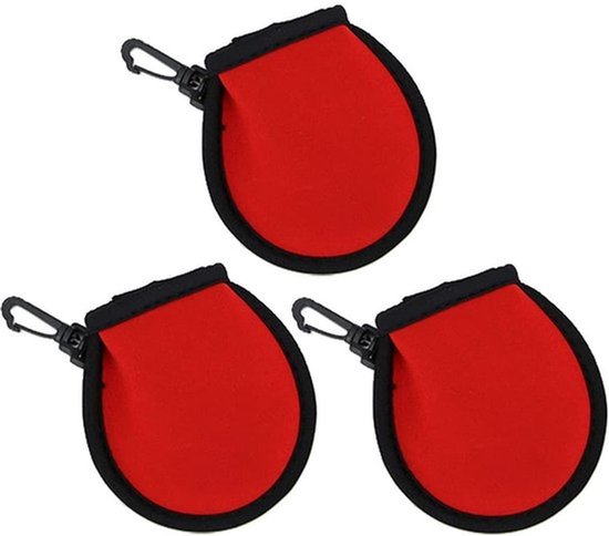 Set van 3 Draagbare Golfbal Reinigingspockets met Clip