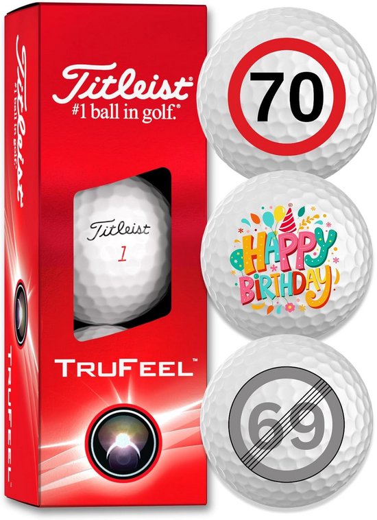 Set van 3 Golfballen Cadeau voor Ronde Verjaardag - Premium Kwaliteit Golfcadeau van Merkloos