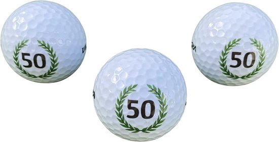Set van 3 Golfballen voor 50e Verjaardag in Cadeaubox