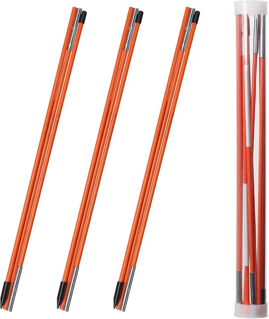 set van 3 stuks 48 inch uitlijnstokstaven voor golftraining, inklapbare golfpraktijk richtstok met doorzichtige buisbehuizing