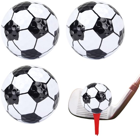 Set van 3 Voetbalvormige Golfballen voor Golftraining