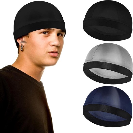 Set van 3 zijdeachtige golf caps in unisex stijl voor een comfortabele nachtrust