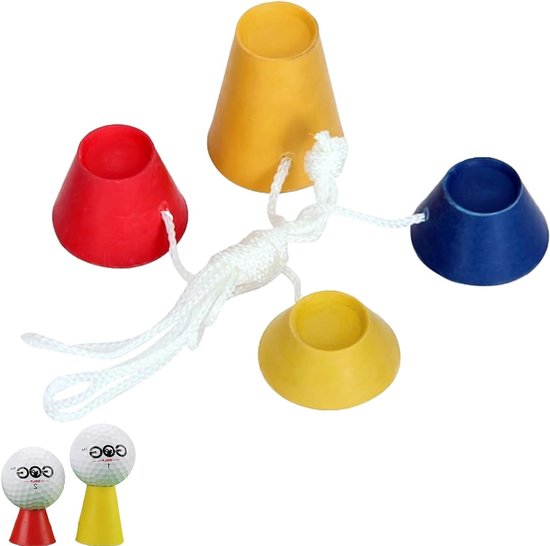 Set van 4 Winter Golf Tees in Diverse Hoogtes en Kleuren voor Koude Dagen, Ideaal voor Oefenen op de Driving Range