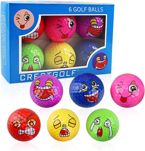 Set van 6 Kleurige Golfballen - Grappige Golfballen voor Training en Hoge Zichtbaarheid - Ideaal voor Golf Oefeningen en Afstandsgolven