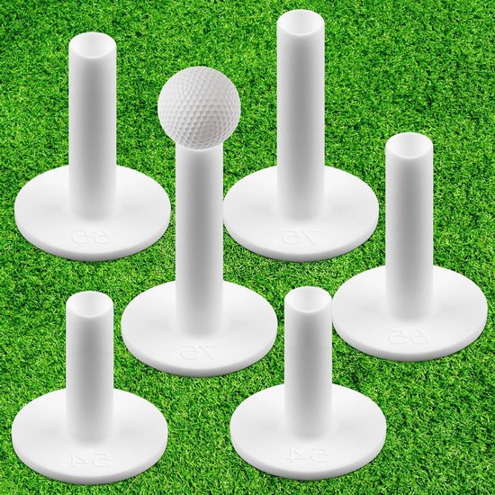 Set van 6 Silicone Golf Tees voor Indoor en Outdoor Gebruik - Ideaal voor Winter Golf en Driving Range - Beschikbaar in 3 Maten: 5.8cm, 6.5cm, 7.5cm