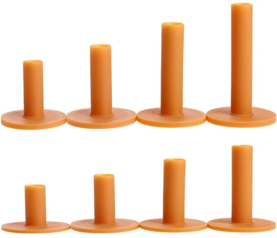 Set van 8 Duurzame Rubber Golfaccessoires voor Driving Range, Geschikt voor Binnen en Buiten, Diverse Maten van 35mm tot 80mm van Merkloos