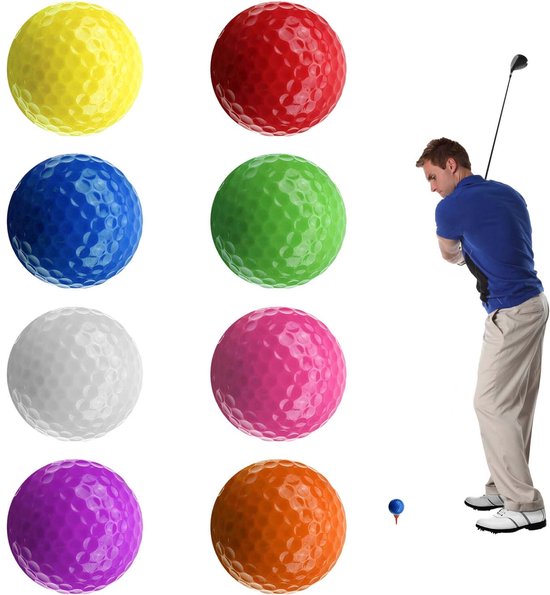Set van 8 Kleurrijke Golfballen voor Buiten en Binnen