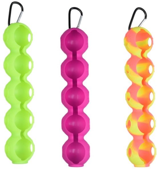 Siliconen Balhoes 3-Pack - Milieuvriendelijk - Opbergbalclip - Karabijnhaak - Draagbaar - Duurzaam Siliconenmateriaal - Golfbalhoes