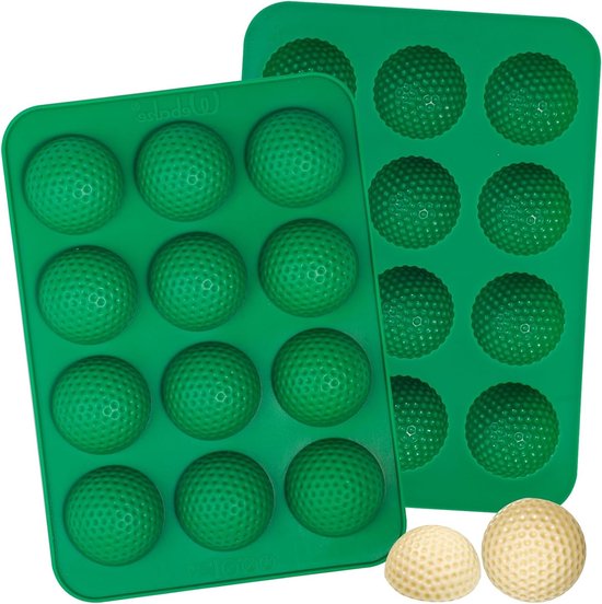 Siliconen Mallen voor Chocolade in Golfbalvorm - Set van 2 Stuks met 12 Holes voor Snoep en Chocolade Creaties van Merkloos