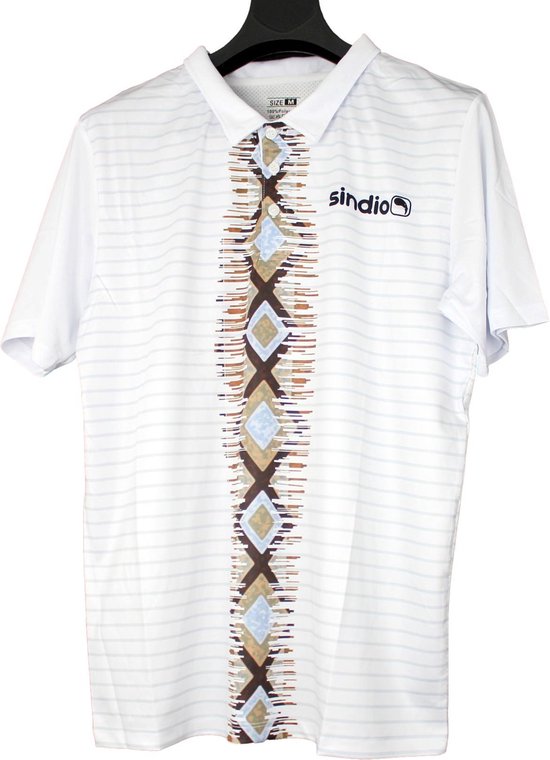 Sindio Polo Afro Modern - Wit - Maat XL van Sindio