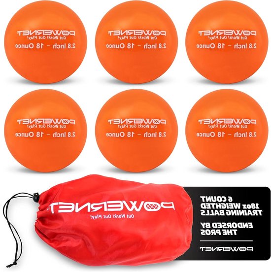 Slagtraining Ballen - Trainingsballen Honkbal - Kracht Opbouwen - Progressief Gewichtsysteem - 6 stuks - Oranje
