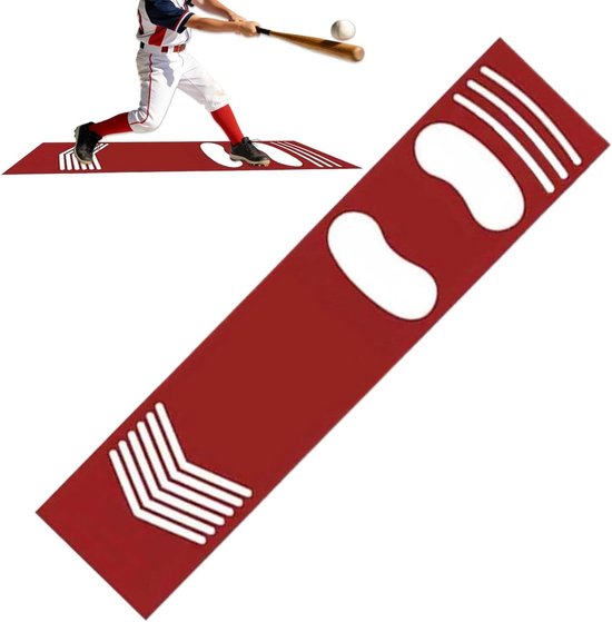 Slagtraining Mat - Softbal Honkbal - Techniek Verbeteren - Antislip Stabiliteit - 30 x 135 cm - Grijs