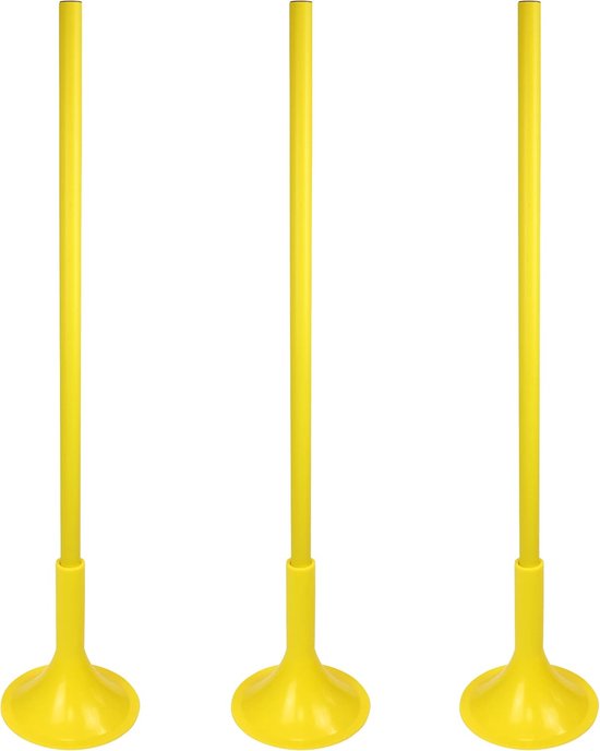 Slalomstokken Set - Trainingsstokken Coördinatie - Sport Training - Stevige Kunststof Voeten - 100 cm Hoog - Geel van Merkloos