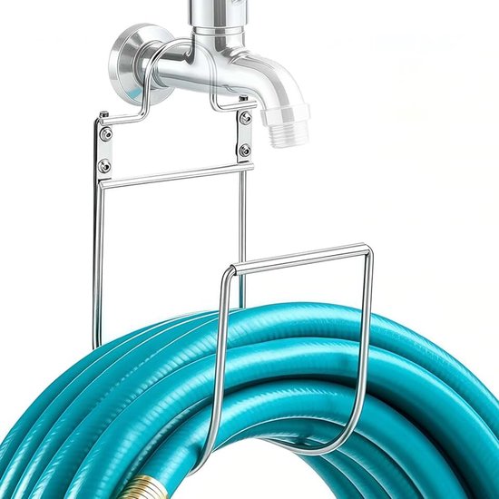 Slanghouder voor aan de muur, robuuste 304 roestvrijstalen slanghouder | Tuinslanghouder met wandmontage en ophanging, verwarring en draaien, voor tuin, binnenplaats, garage, gazon