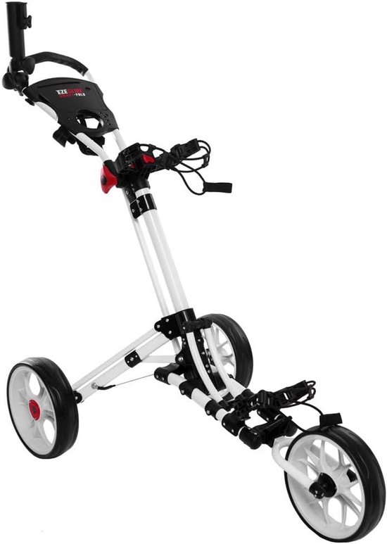 Smart Fold Trolley - 3 Wielen Trolley - Golf Sport - One Touch Vouwen - One Size - Wit