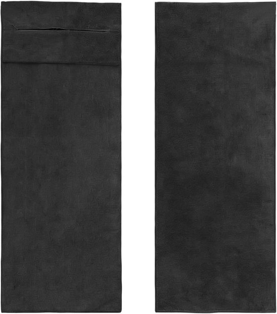 Sneldrogende Gymhanddoek - Sport Handdoek - Fitness Training - Zak met rits - 50x120cm - Zwart