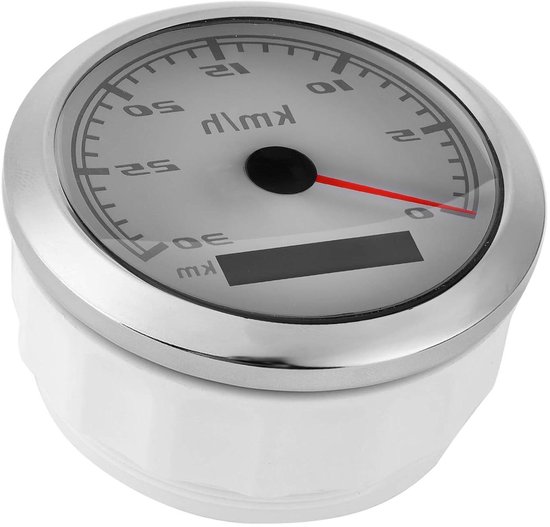 Snelheidsmeter - Kilometerteller - Voertuig Snelheid Meten - IP67 Waterdicht - 85 mm - Witte Wijzerplaat