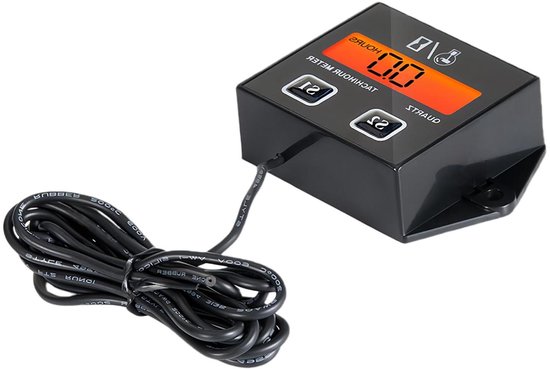 Snelheidsmeter Motor - Toerenteller Grasmaaier - Motoronderhoud - Inductieve Signaalopname - 10 x 6 x 4 cm - Zwart