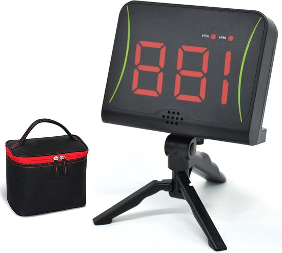 Snelheidsmeter Radar - Balsnelheidsmeter Schietsnelheidsmeter - Sportprestaties Meten - Handsfree Bediening - Tot 199 km/u - Zwart