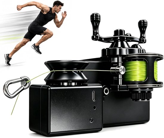Snelheidstester Trekkoord - Sprintmeter Meet Apparaat - Sprint Training - 0.01s Precisie Meting - 16x7x7cm 400g - Zwart