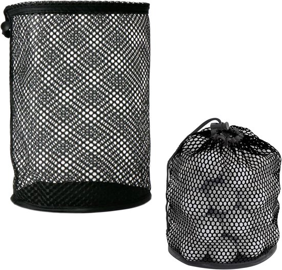 SnelShoppen - 2-Pack Golfbal Tas Grote Ballennet Organizer Bag met Trekkoord Mesh Opbergtas voor Golfbanen, School, Fitnessclubs, Kamperen, Reizen