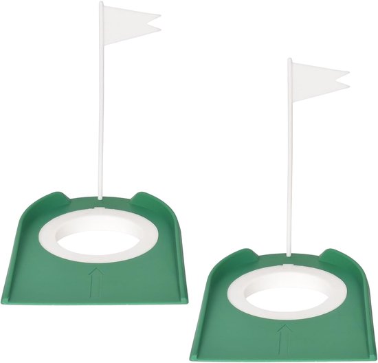 SnelShoppen - 2 Stuks Golf Putting Cup met Verstelbaar Gat en Vlag, Trainingshulpmiddel voor Golf Putt Oefening, Geschikt voor Binnen en Buiten, Tuin,