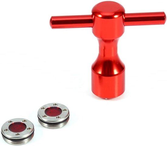 SnelShoppen - 2 Stuks Rode Putter Gewichten + Schroevendraaier voor Putter - Duurzaam Aluminium en Tungsten Staal - Ideaal voor Golfaccessoires