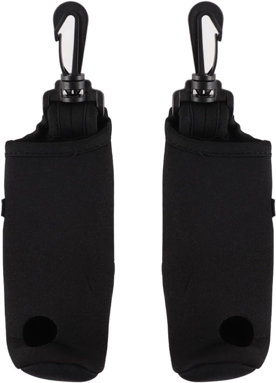 SnelShoppen - 2 Stuks Zwarte Golfbal Outdoor Tote Bag, Draagbare Golfbal Opberg Tas, Waterdicht met Hanghaak, Voor 3 Golfballen en 3 Tees