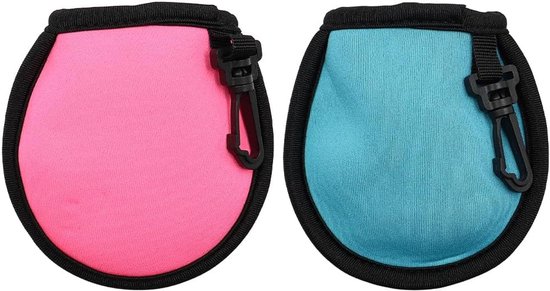 SnelShoppen - 2Pack Golfbal Reiniger Zak met Karabijnhaak - Golfaccessoires Waszak Waterdicht voor Golfkarren en Golfbag
