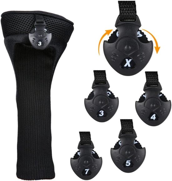 SnelShoppen - 3 Stuks Golf Driver Wood Club Covers - Professionele Beschermhoezen voor Golfclubs - Hoogwaardige Sponzelining - Zacht en Rekbaar - Idea van Snelshoppen