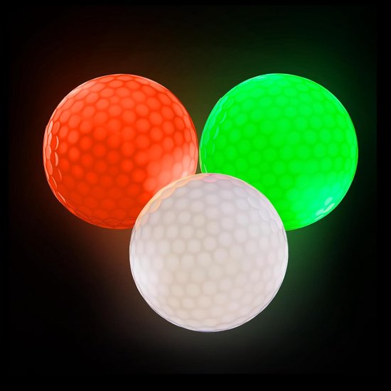 SnelShoppen - 3 Stuks LED Golfballen - Verlichte Golfballen voor Nacht Golfen - Waterdicht en Duurzaam - Ideaal voor Feesten en Buitenactiviteiten