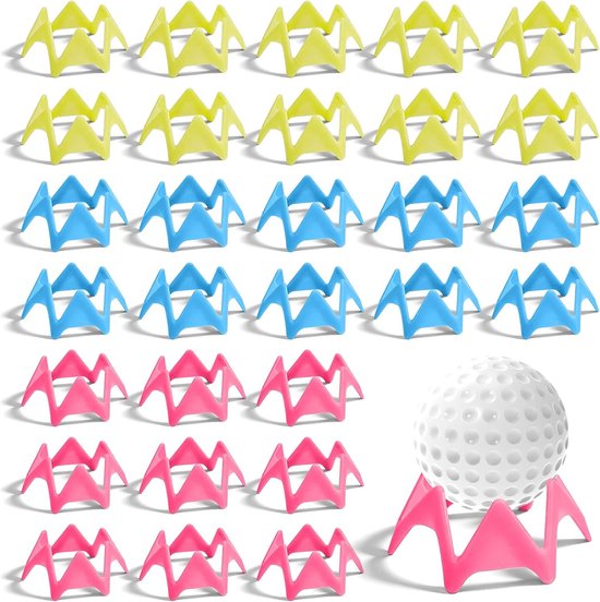 SnelShoppen - 30 Stuks Golf Tees voor Simulator - Plastic Golf T-stukken, Multicolor Ontwerp, Duurzaam en Stevig, Voor Binnen en Buiten, Driving Range
