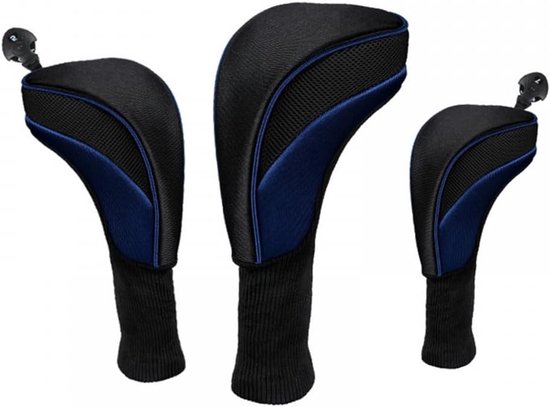 SnelShoppen - 3PCS Golf Clubs Head Covers Set - Duurzame Nylon Golf Iron Covers met Interchangeable Nummer Tags voor Hout en IJzer Clubs van Snelshoppen