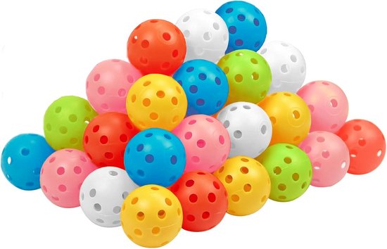 SnelShoppen - 48 Stuks Oefen Golfballen met Beperkte Traject 40mm Holle Plastic Golfballen voor Swing Oefening Driving Range Binnen en Buiten - Gemeng