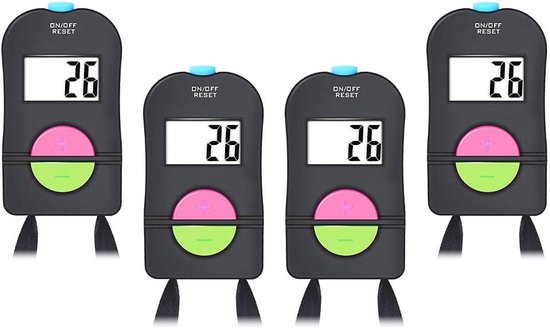 SnelShoppen - Digitale Handteller, Handheld Telling, Elektronische Teller met Lanyard voor Golf en Sport, Zwart, Tel tot 9999