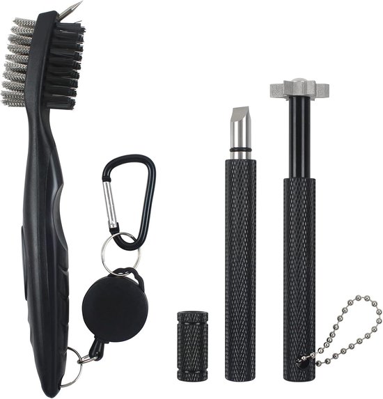 SnelShoppen - Golf Club Cleaner Tool Set - Professionele Golfclub Reinigingsset met Dubbele Borstel en 2 Groef Slijp Tools voor Verbeterde Balcontrole van Snelshoppen