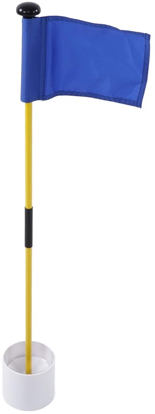 SnelShoppen - Golf Flagstick Mini Golf Vlaggen, Golf Pin Vlag Hole Cup Set, Draagbaar 2-Section Design Golf Putting Green Vlaggenstok Set (Blauw)