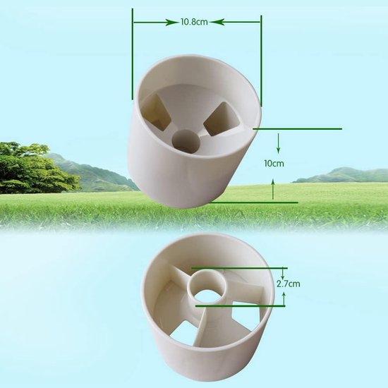 SnelShoppen - Golf Hole Cup - Trainingsaccessoire voor Golf Oefening - Wit ABS - Duurzame en Robuuste Golf Cup met Vlag - 10,8 x 10 cm - Ideaal voor T