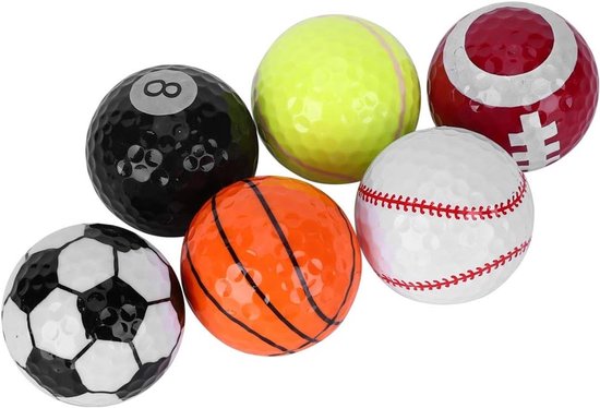 SnelShoppen - Golf Oefenballen, Mini Golfballen Lichtgewicht Fel Kleur 6 Stuks Voor Competitie Training