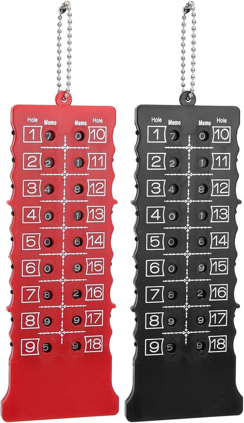 SnelShoppen - Golf Score Counter 2 Stuks - Golf Shot Scorebord voor 18 Holes - ABS Golf Score Indicator voor Golfer - Compact en Lichtgewicht