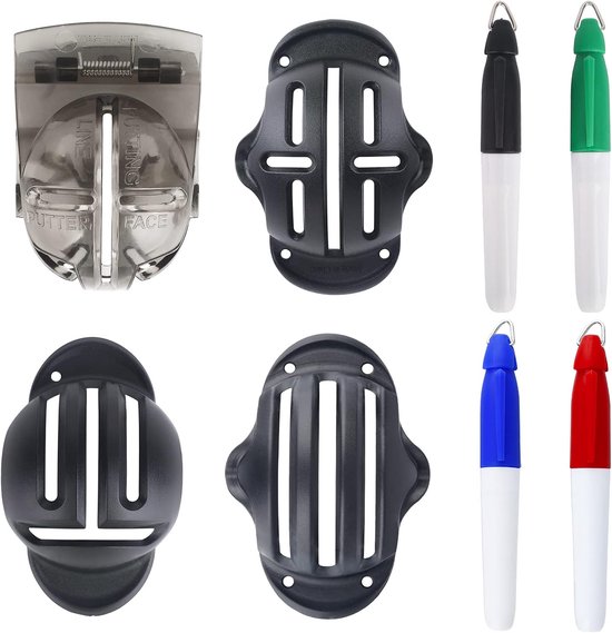 SnelShoppen - Golfbal Liner Template Set met Hooglichtmarkers - 2/4 Stuks - Golfaccessoires voor Perfecte Ballijn en Alignement - Inclusief 3 Template