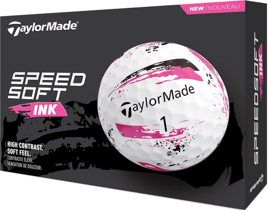 SnelShoppen - Golfbal PWRCORE Low Compression, Soft Feel, Hoge Snelheid, Wit/Roze, Voor Dagelijks Gebruik, Perfect voor Golfspelers