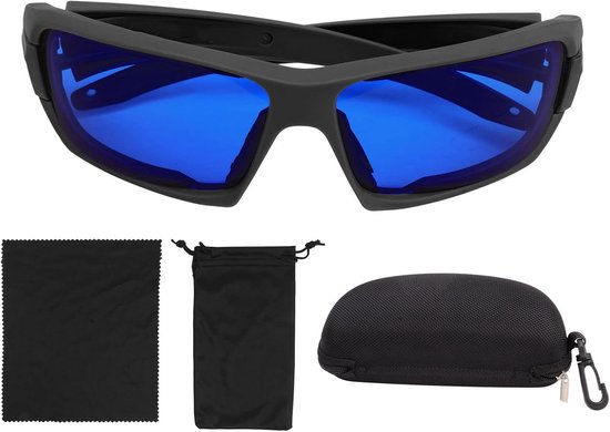 SnelShoppen - Golfbal Zoekbril, Golfbal Vinder Bril met HD PC Lensen, UV Bescherming en Windbescherming, Ideaal voor Buiten, Zwart