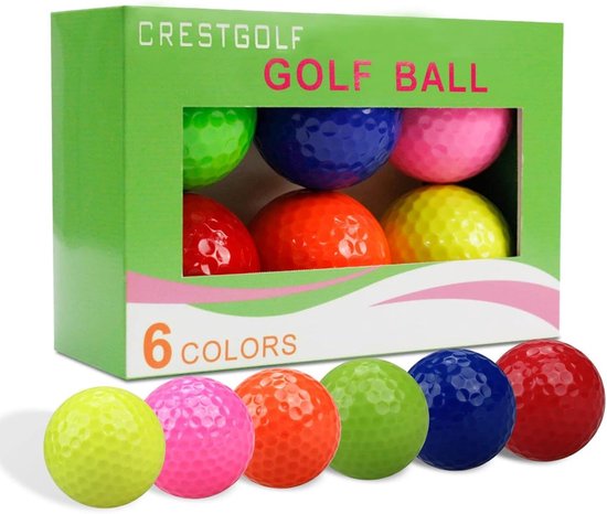 SnelShoppen - Golfballen Set voor Beginners & Professionals - 6 Kleurige Golfballen - Perfect voor Kids, Indoor & Outdoor Gebruik, Organiseer Groepen,