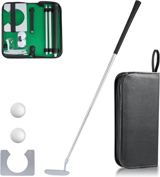 SnelShoppen - Indoor Golf Putting Cup Putter Kit met Ballen en Tas - Perfect voor Beginners en Gevorderden, Geschikt voor Links- en Rechtshandigen, Al van Snelshoppen