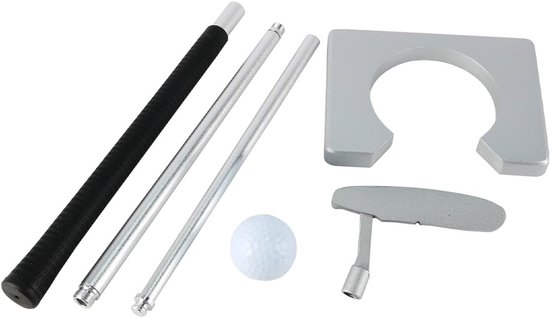 SnelShoppen - Indoor Golf Putting Set - Golf Oefenset - Putting Cup met 2 Ballen en PVC Tas - Aluminium en Zink Legering - Perfect voor Thuis en Kanto