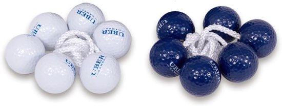 SnelShoppen - Ladder Golf Set - 6 Spare Golf Ball Bolas - Echte Golfballen - 3 Navy & 3 Wit - 30 cm Rope - Geschikt voor Familie, Kinderen en Volwasse