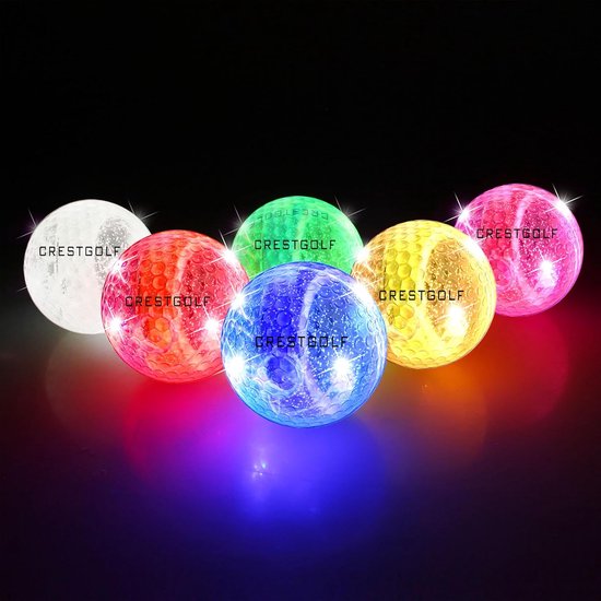 SnelShoppen - Luminous Golf Balls Set van 6 - Kleurige Golfballen die Oplichten bij Impact - 42 mm Golfballen voor Avond- en Nachtgolfen
