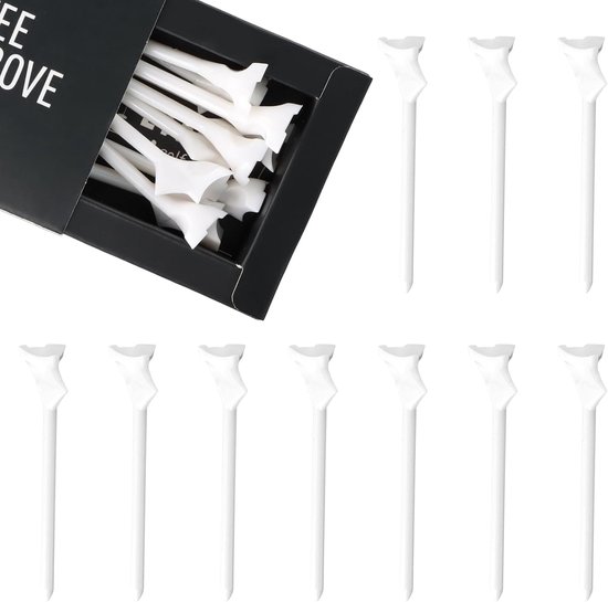 SnelShoppen - Pack van 10 Shatterproof Golf Tees - 10° Hellingshoek voor Golfers - Perfect Golf Accessoire voor Langere Afstanden, 8.5 cm